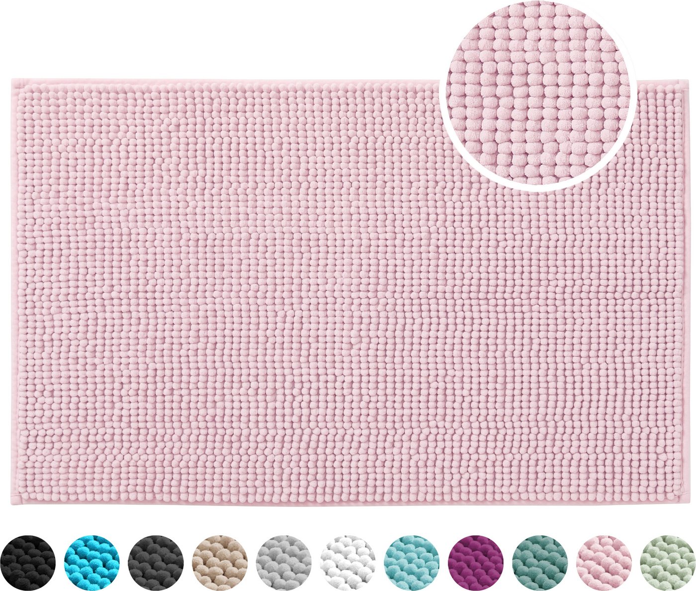 OTTO home Badematte Vanessa Chenille, Standard & Premium, 15cm oder 20cm, auch als 2er Set, rutschhemmend beschichtet, schnell trocknend, strapazierfähig, fußbo – Bild 2 von 5