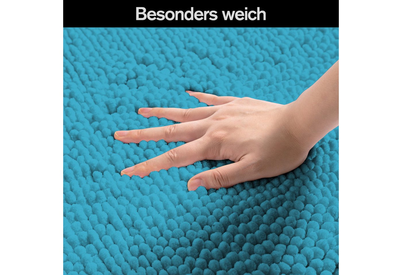 OTTO home Badematte Vanessa Chenille, Standard & Premium, 15cm oder 20cm, auch als 2er Set, rutschhemmend beschichtet, schnell trocknend, strapazierfähig, fußbo – Bild 4 von 5