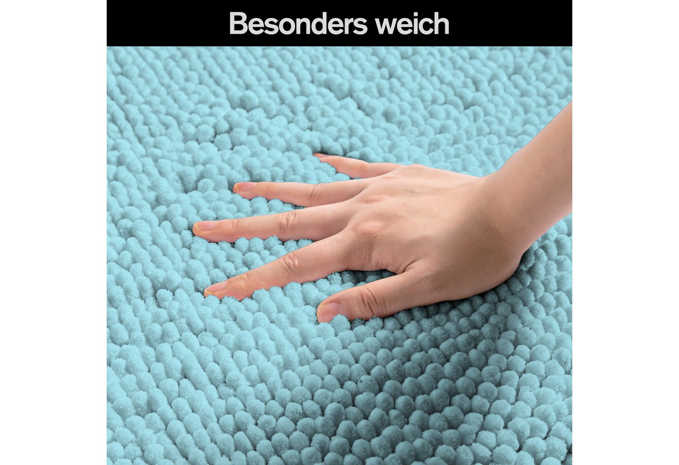 OTTO home Badematte Vanessa Chenille, Standard & Premium, 15cm oder 20cm, auch als 2er Set, rutschhemmend beschichtet, schnell trocknend, strapazierfähig, fußbo – Bild 4 von 5