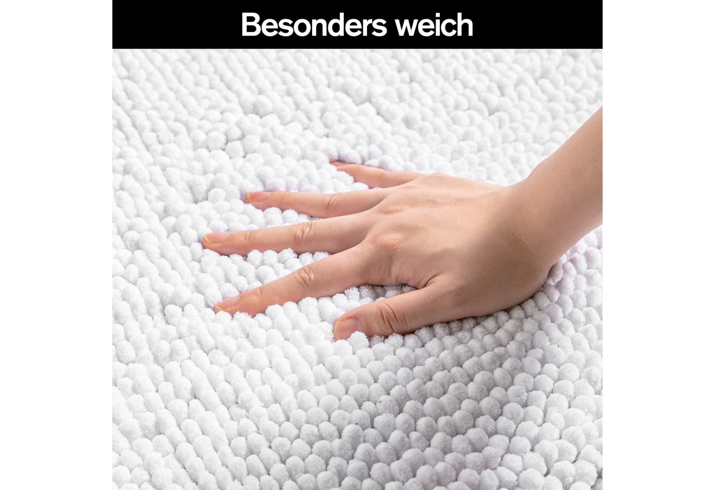 OTTO home Badematte Vanessa Chenille, Standard & Premium, 15cm oder 20cm, auch als 2er Set, rutschhemmend beschichtet, schnell trocknend, strapazierfähig, fußbo – Bild 4 von 5