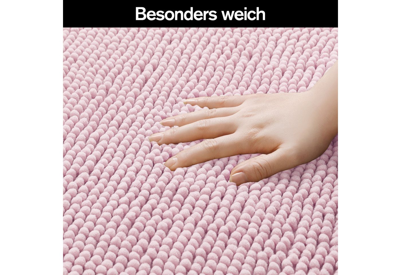 OTTO home Badematte Vanessa Chenille, Standard & Premium, 15cm oder 20cm, auch als 2er Set, rutschhemmend beschichtet, schnell trocknend, strapazierfähig, fußbo – Bild 5 von 5