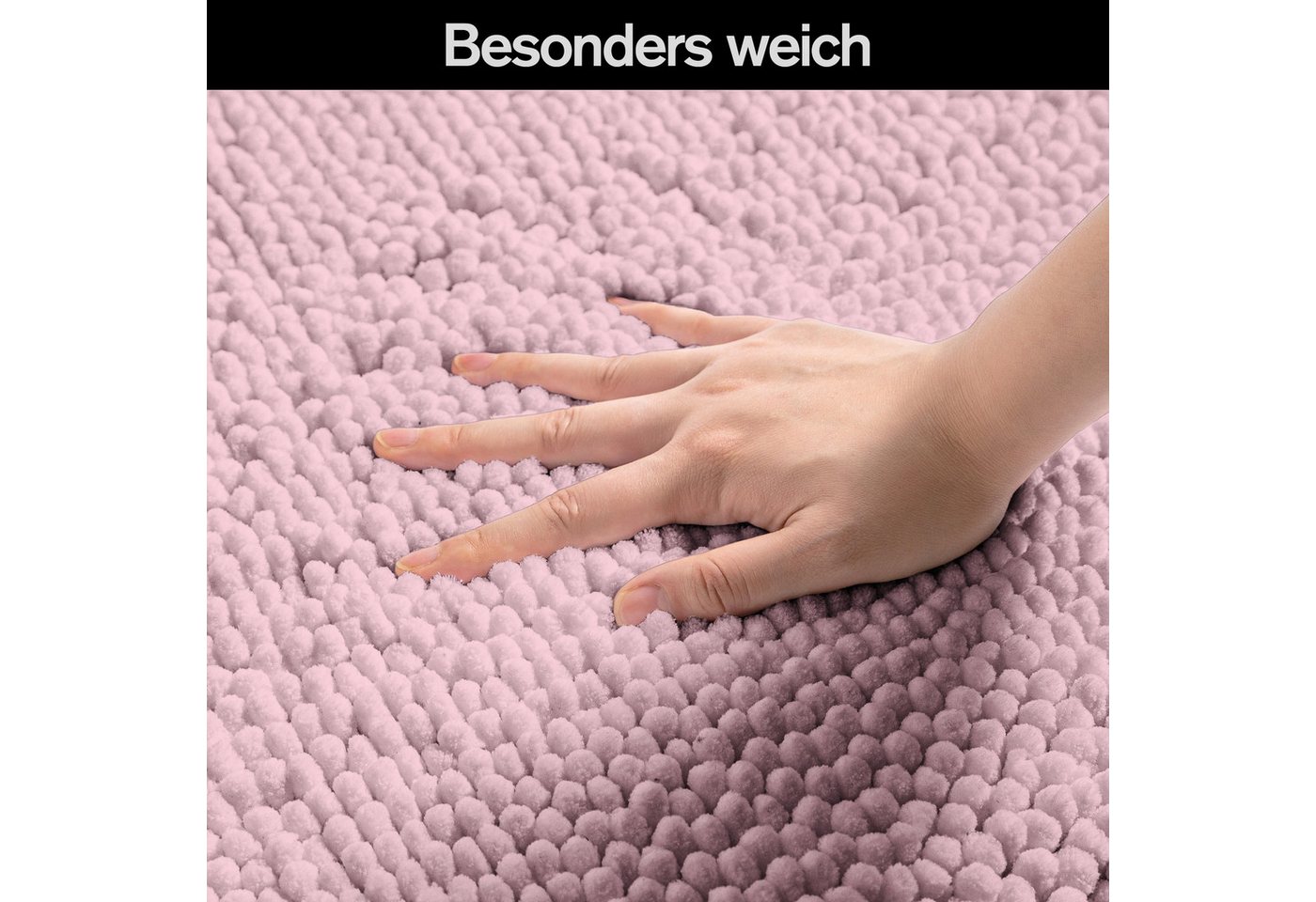 OTTO home Badematte Vanessa Chenille, Standard & Premium, 15cm oder 20cm, auch als 2er Set, rutschhemmend beschichtet, schnell trocknend, strapazierfähig, fußbo – Bild 4 von 5