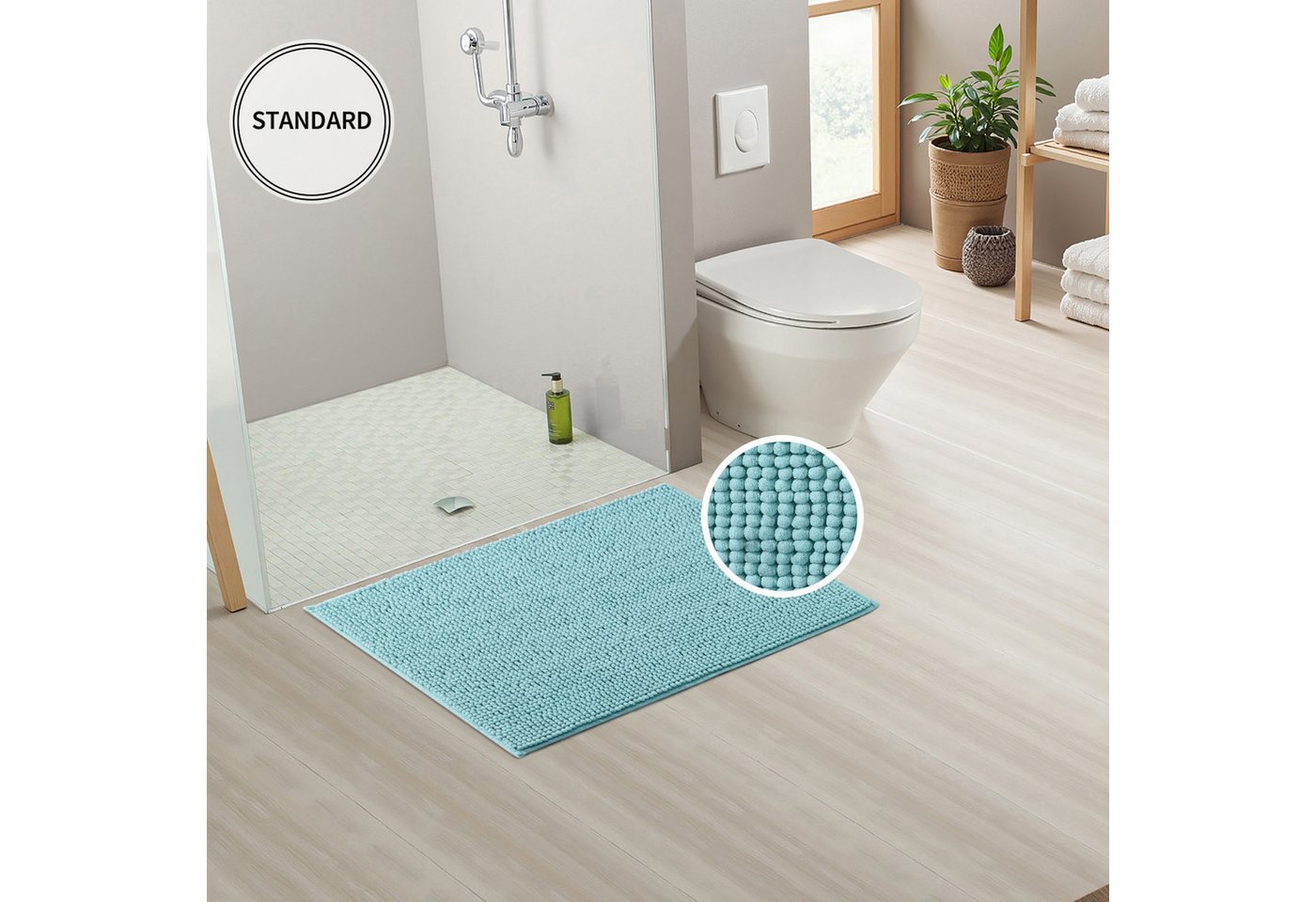 OTTO home Badematte Vanessa Chenille, Standard & Premium, 15cm oder 20cm, auch als 2er Set, rutschhemmend beschichtet, schnell trocknend, strapazierfähig, fußbo – Bild 3 von 5
