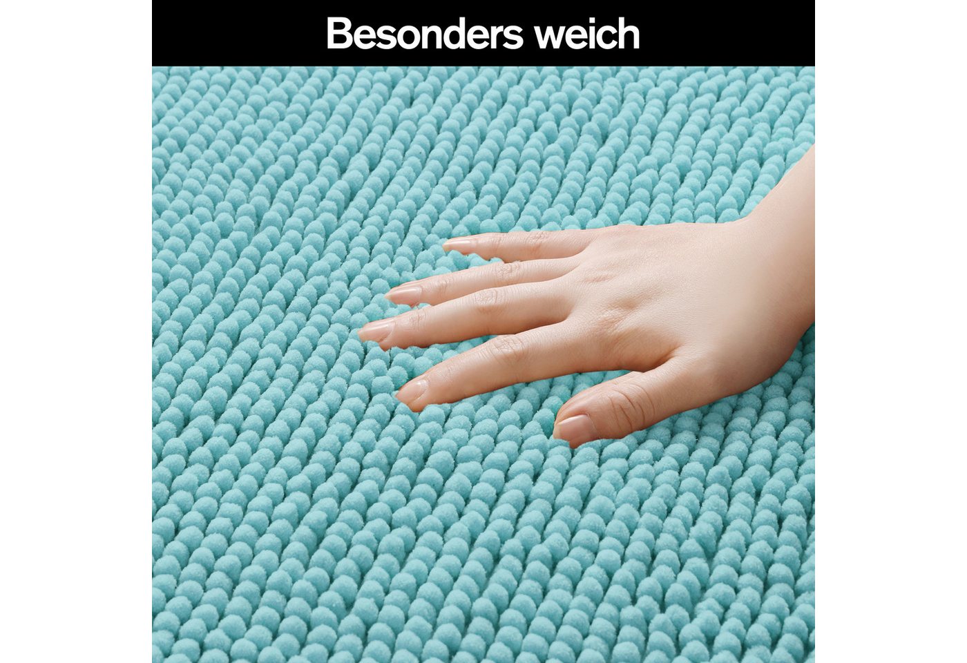 OTTO home Badematte Vanessa Chenille, Standard & Premium, 15cm oder 20cm, auch als 2er Set, rutschhemmend beschichtet, schnell trocknend, strapazierfähig, fußbo – Bild 5 von 5