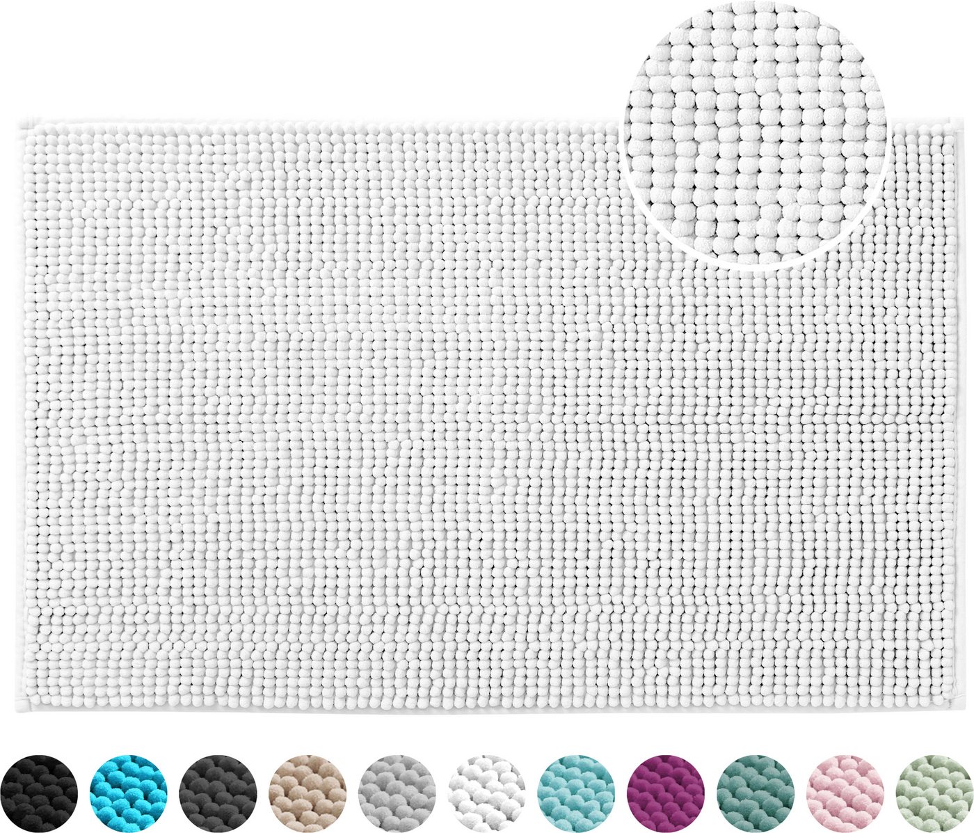 OTTO home Badematte Vanessa Chenille, Standard & Premium, 15cm oder 20cm, auch als 2er Set, rutschhemmend beschichtet, schnell trocknend, strapazierfähig, fußbo – Bild 2 von 5