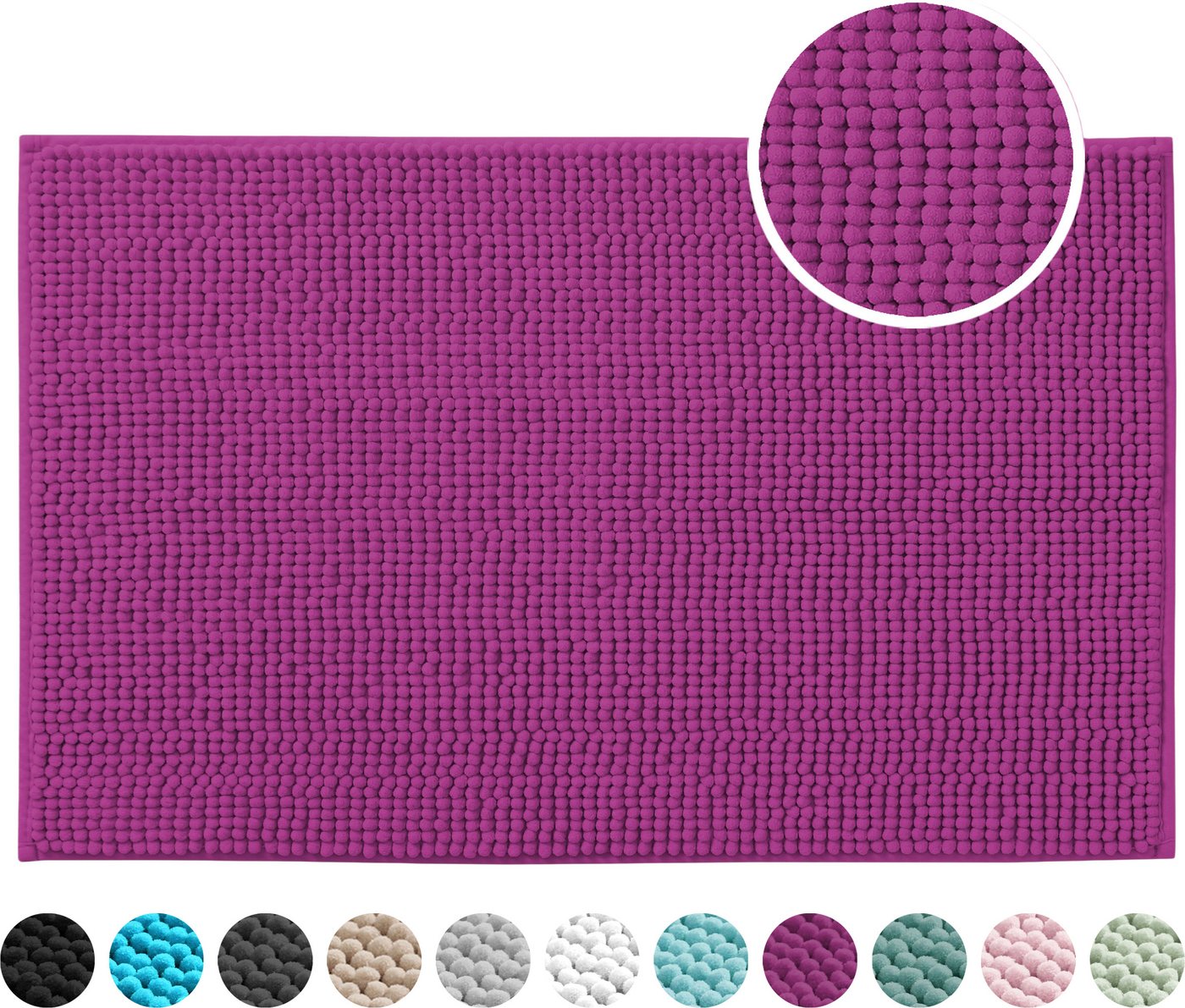 OTTO home Badematte Vanessa Chenille, Standard & Premium, 15cm oder 20cm, auch als 2er Set, rutschhemmend beschichtet, schnell trocknend, strapazierfähig, fußbo – Bild 2 von 5
