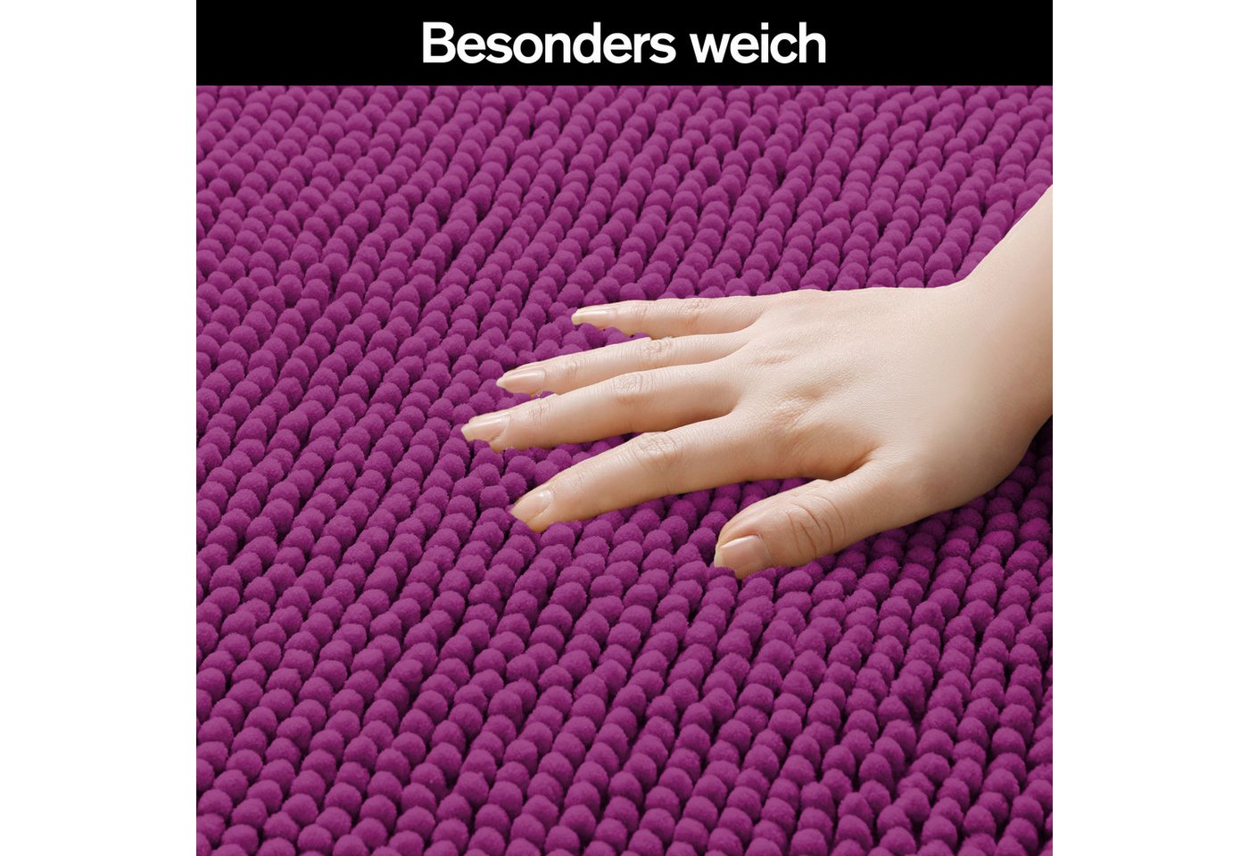 OTTO home Badematte Vanessa Chenille, Standard & Premium, 15cm oder 20cm, auch als 2er Set, rutschhemmend beschichtet, schnell trocknend, strapazierfähig, fußbo – Bild 5 von 5