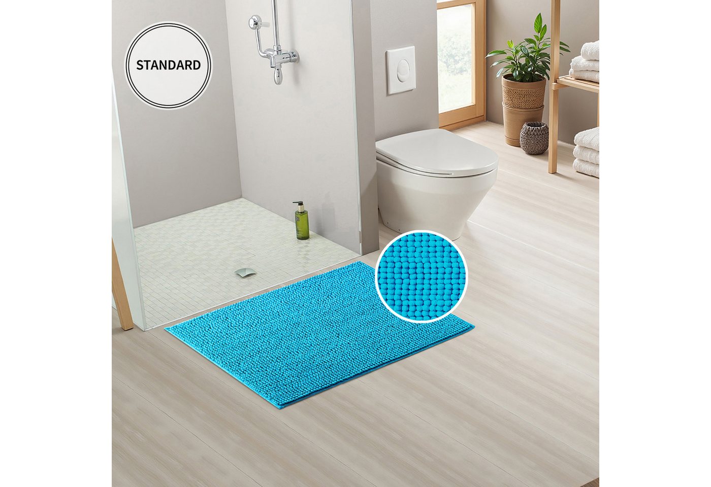 OTTO home Badematte Vanessa Chenille, Standard & Premium, 15cm oder 20cm, auch als 2er Set, rutschhemmend beschichtet, schnell trocknend, strapazierfähig, fußbo – Bild 3 von 5