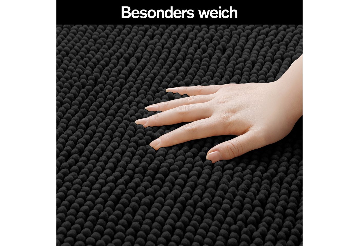 OTTO home Badematte Vanessa Chenille, Standard & Premium, 15cm oder 20cm, auch als 2er Set, rutschhemmend beschichtet, schnell trocknend, strapazierfähig, fußbo – Bild 5 von 5