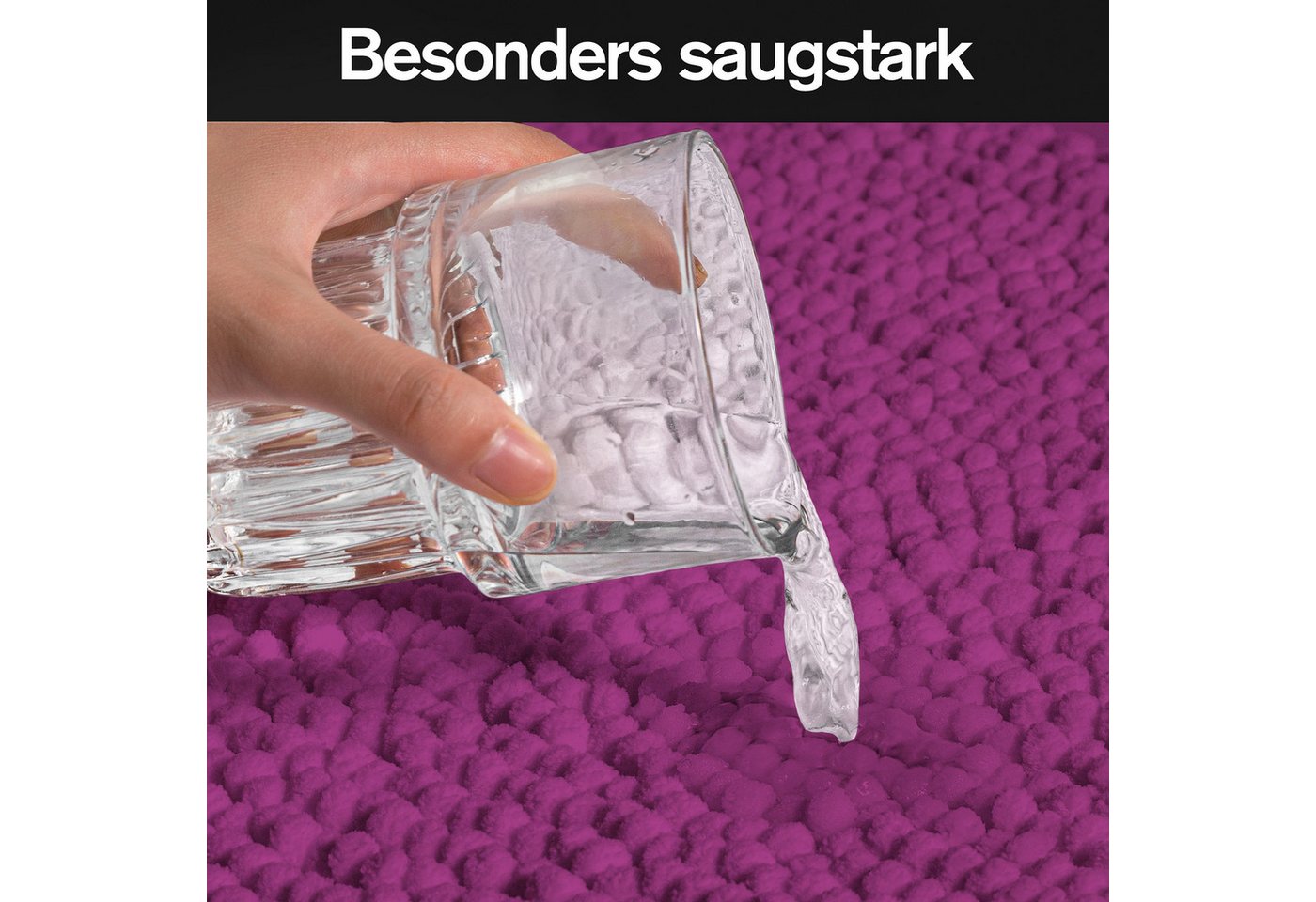 OTTO home Badematte Vanessa Chenille, Standard & Premium, 15cm oder 20cm, auch als 2er Set, rutschhemmend beschichtet, schnell trocknend, strapazierfähig, fußbo – Bild 5 von 5