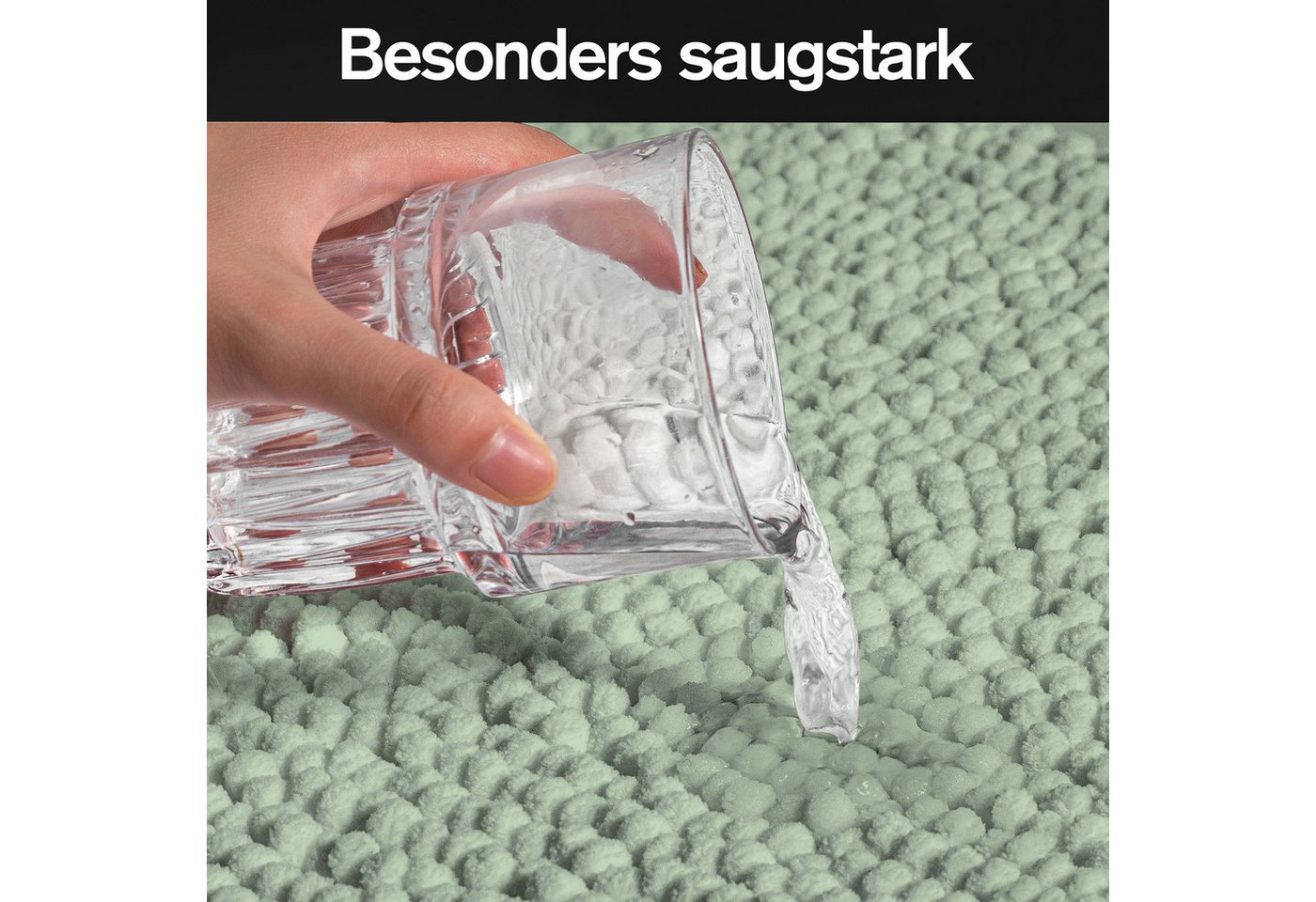 OTTO home Badematte Vanessa Chenille, Standard & Premium, 15cm oder 20cm, auch als 2er Set, rutschhemmend beschichtet, schnell trocknend, strapazierfähig, fußbo – Bild 5 von 5