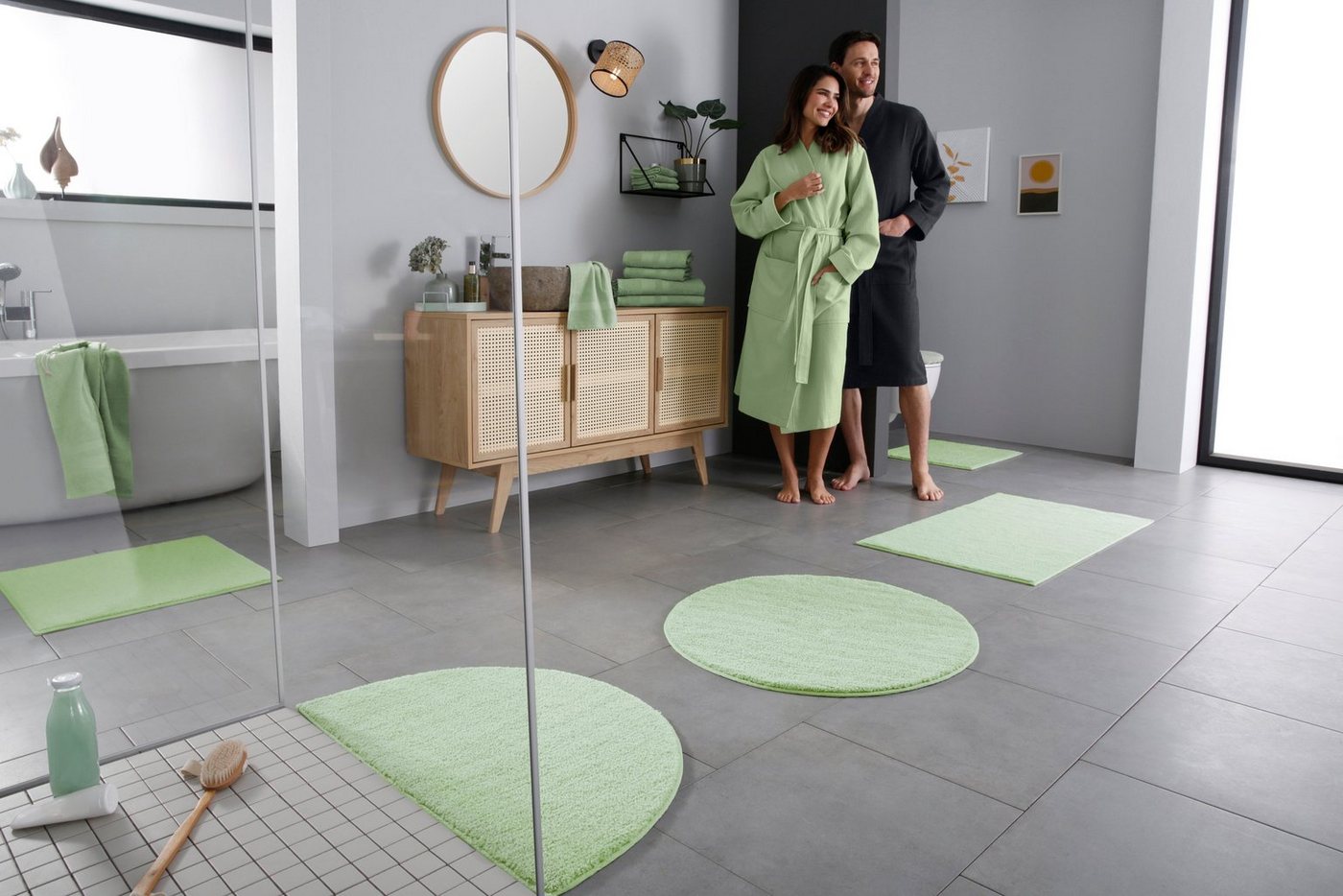 OTTO home Badematte Vanessa, Badvorleger, Badezimmer Teppich, Höhe 10 mm, rutschhemmend beschichtet, schnell trocknend, strapazierfähig, fußbodenheizungsgeeigne – Bild 2 von 5
