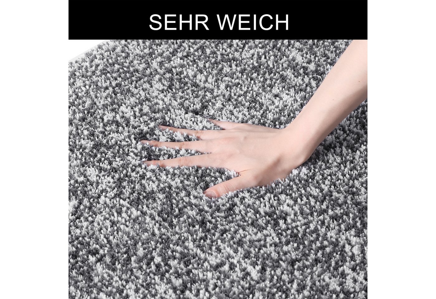 OTTO home Badematte Vanessa meliert, Badvorleger, Badezimmer Teppich, Duschvorleger, Höhe 20 mm, rutschhemmend beschichtet, strapazierfähig, Polyester, rechteck – Bild 5 von 5