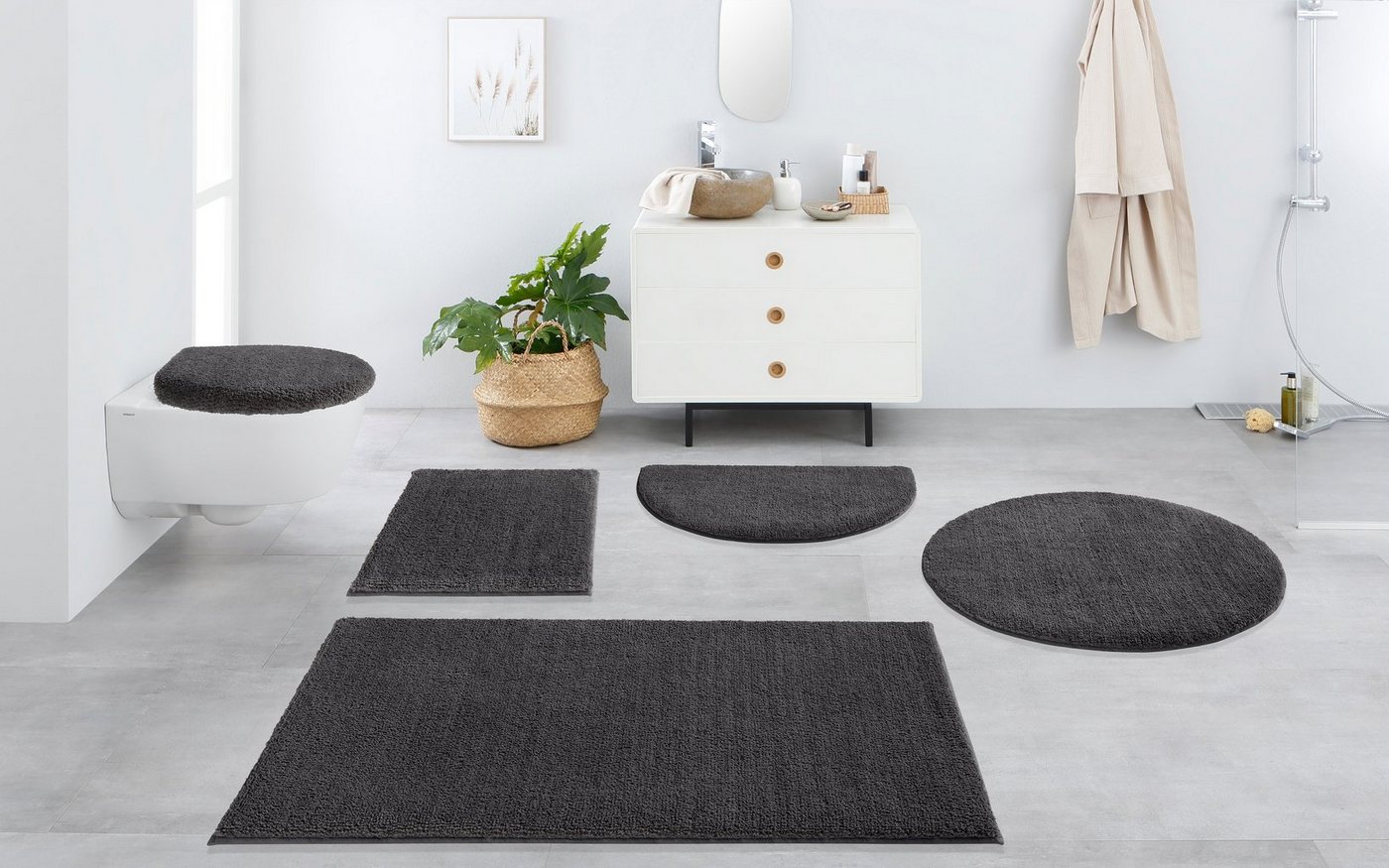 OTTO home Badematte Vanessa, Badvorleger, Badezimmer Teppich, Höhe 10 mm, rutschhemmend beschichtet, schnell trocknend, strapazierfähig, fußbodenheizungsgeeigne – Bild 3 von 5