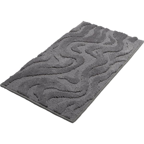 OTTO home Badematte Wave, Badvorleger, Badezimmer Teppich, Höhe 10 mm, rutschhemmend beschichtet, schnell trocknend, fußbodenheizungsgeeignet, Polyester, rechte