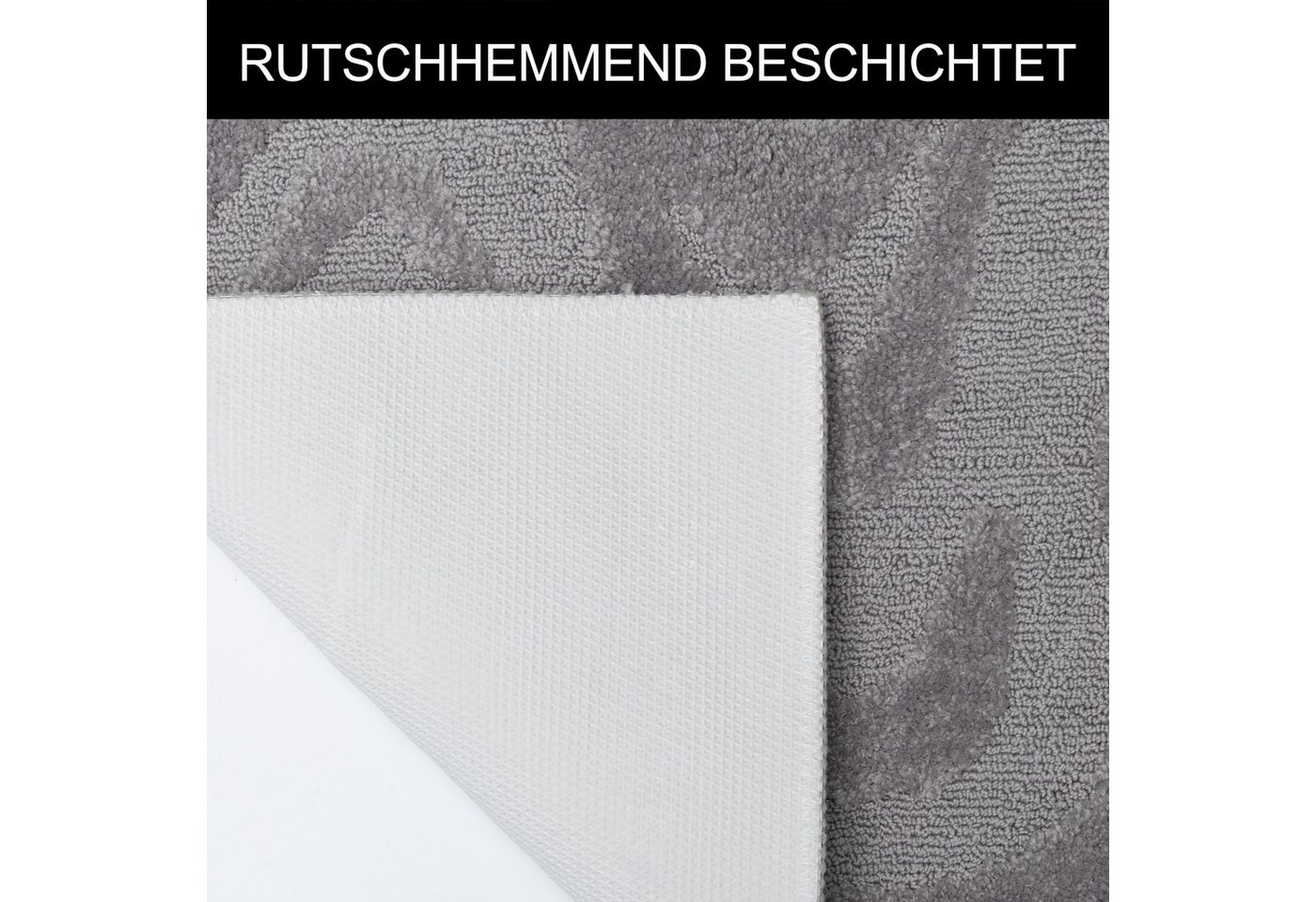 OTTO home Badematte Wave, Badvorleger, Badezimmer Teppich, Höhe 10 mm, rutschhemmend beschichtet, schnell trocknend, fußbodenheizungsgeeignet, Polyester, rechte – Bild 5 von 5