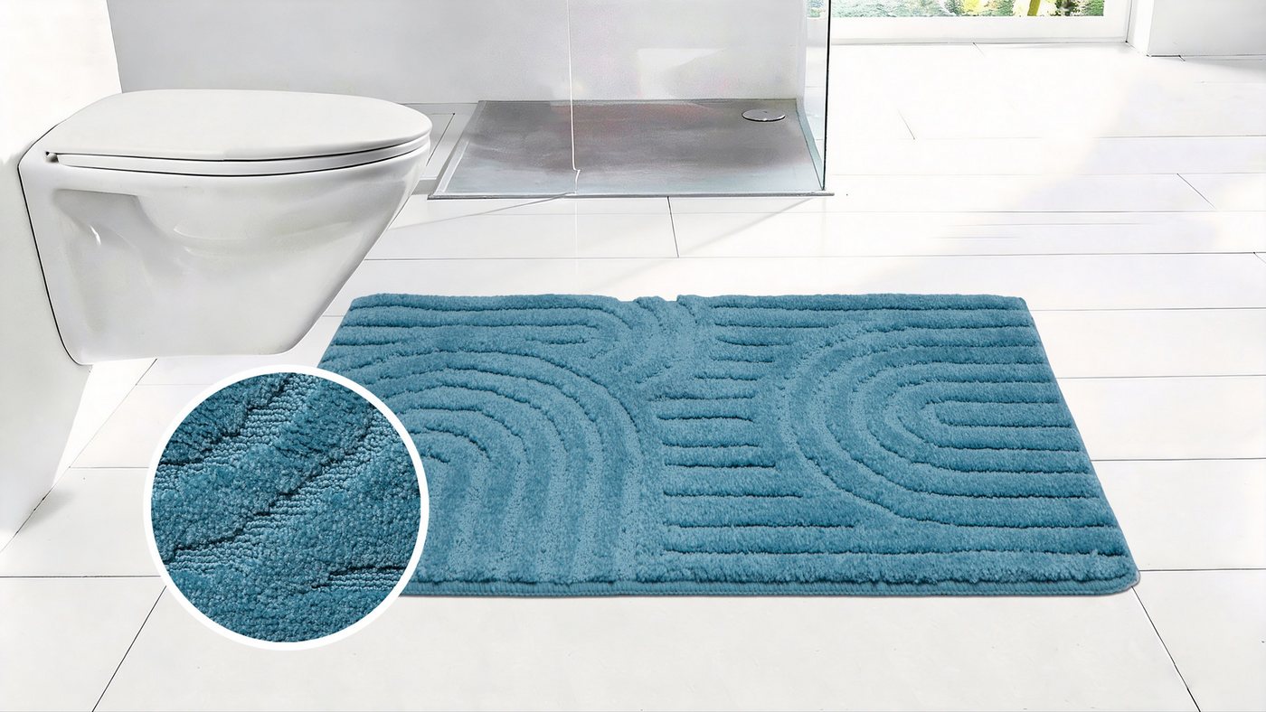 OTTO home Badematte Zen, Badvorleger, Badezimmer Teppich, Duschvorleger, Höhe 10 mm, rutschhemmend beschichtet, schnell trocknend, fußbodenheizungsgeeignet, Pol – Bild 2 von 5