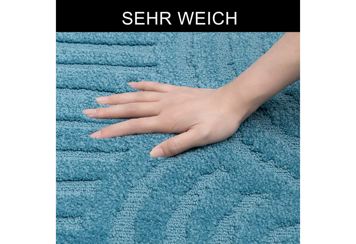OTTO home Badematte Zen, Badvorleger, Badezimmer Teppich, Duschvorleger, Höhe 10 mm, rutschhemmend beschichtet, schnell trocknend, fußbodenheizungsgeeignet, Pol – Bild 3 von 5