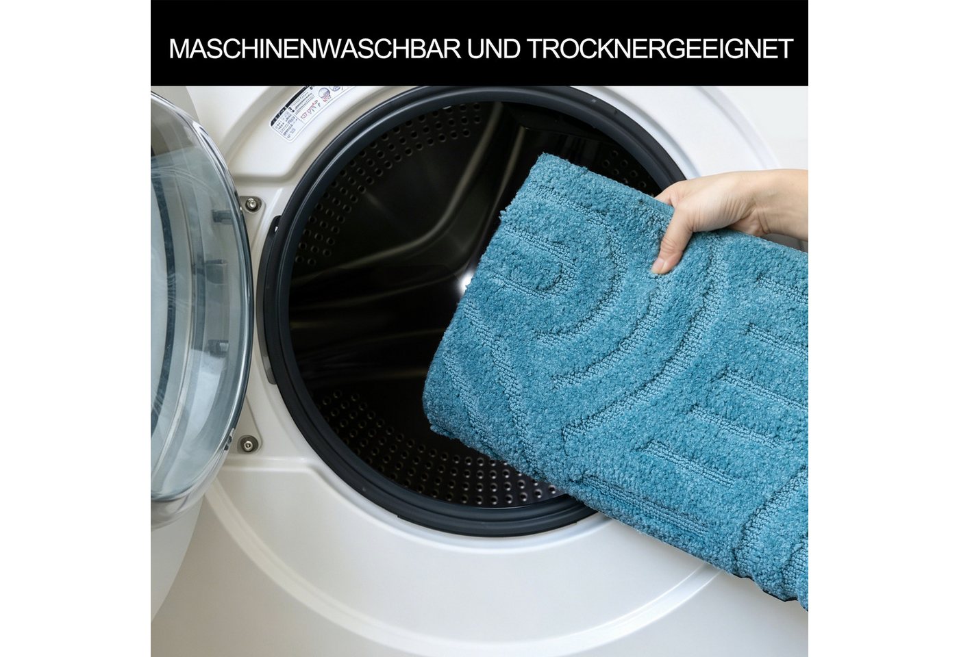 OTTO home Badematte Zen, Badvorleger, Badezimmer Teppich, Duschvorleger, Höhe 10 mm, rutschhemmend beschichtet, schnell trocknend, fußbodenheizungsgeeignet, Pol – Bild 5 von 5