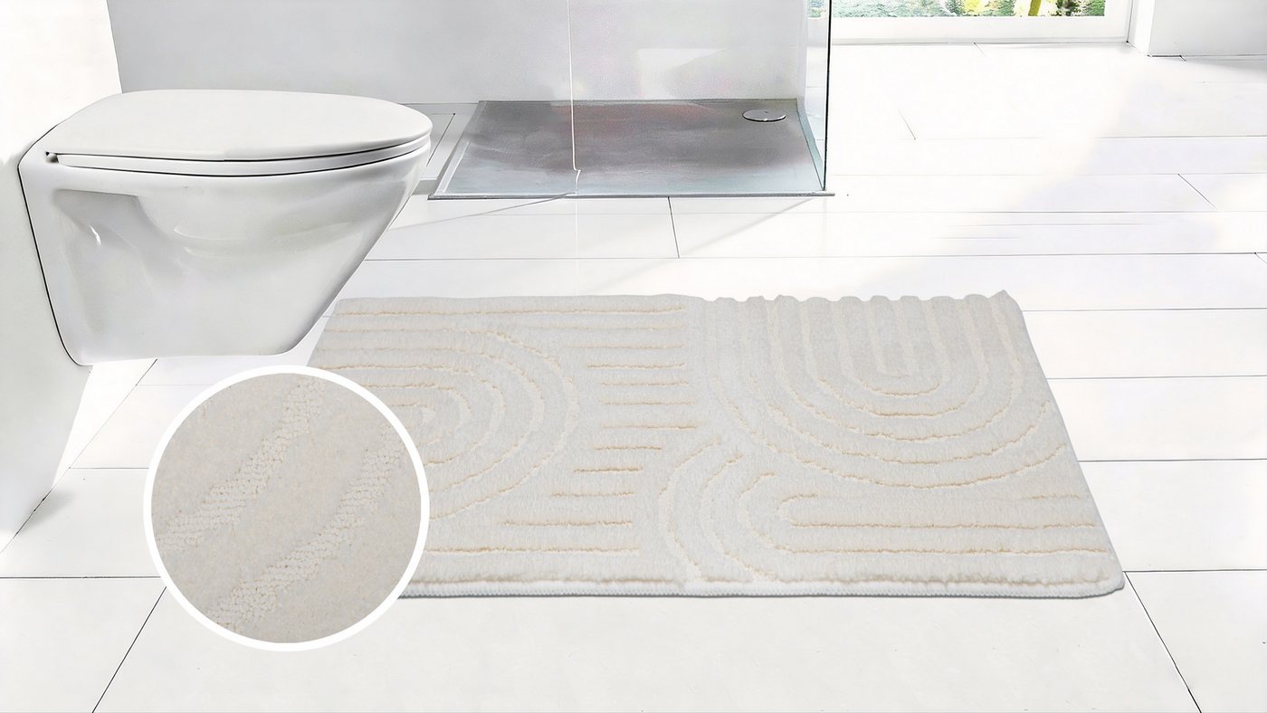 OTTO home Badematte Zen, Badvorleger, Badezimmer Teppich, Duschvorleger, Höhe 10 mm, rutschhemmend beschichtet, schnell trocknend, fußbodenheizungsgeeignet, Pol – Bild 2 von 5