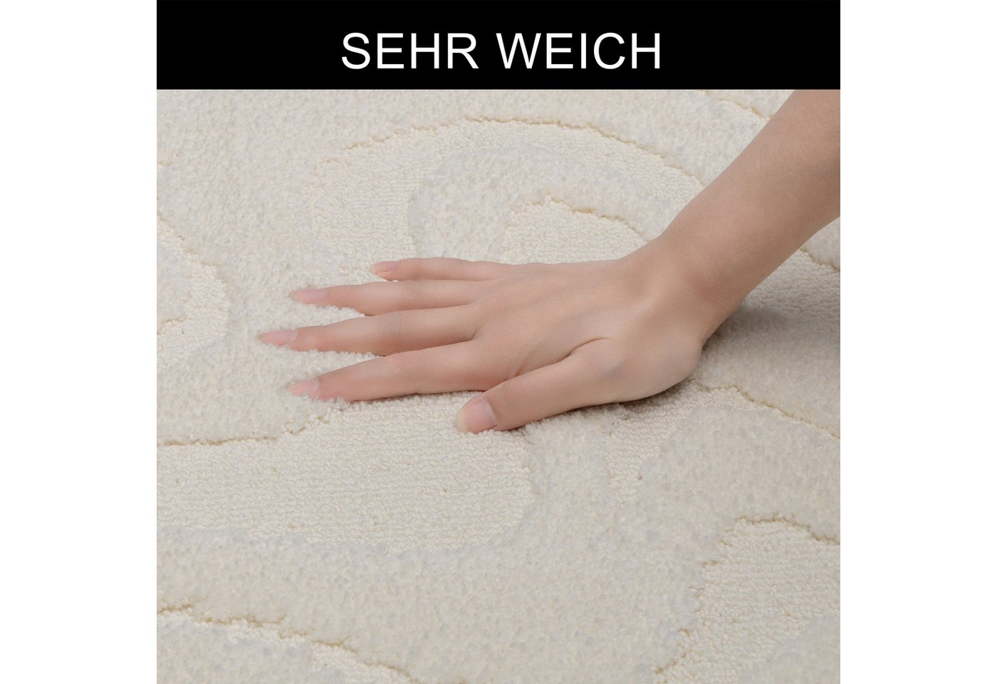 OTTO home Badematte Zen, Badvorleger, Badezimmer Teppich, Duschvorleger, Höhe 10 mm, rutschhemmend beschichtet, schnell trocknend, fußbodenheizungsgeeignet, Pol – Bild 3 von 5