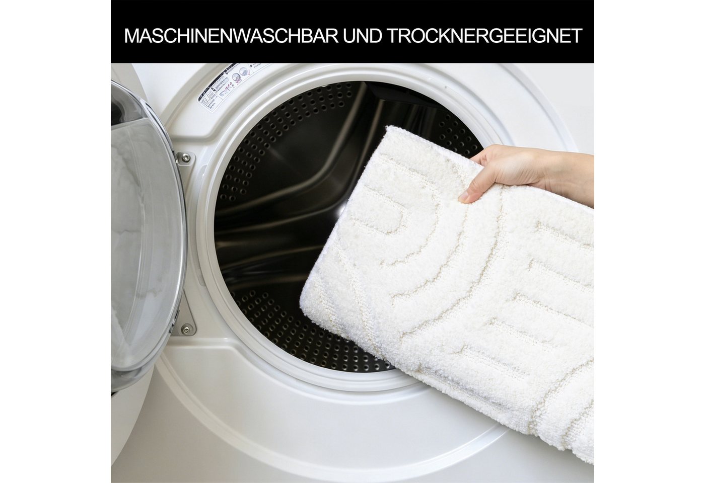 OTTO home Badematte Zen, Badvorleger, Badezimmer Teppich, Duschvorleger, Höhe 10 mm, rutschhemmend beschichtet, schnell trocknend, fußbodenheizungsgeeignet, Pol – Bild 5 von 5