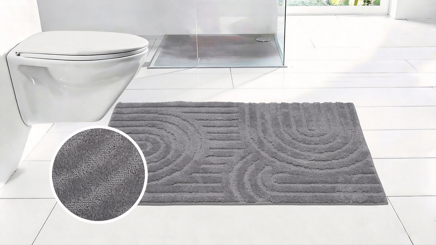 OTTO home Badematte Zen, Badvorleger, Badezimmer Teppich, Duschvorleger, Höhe 10 mm, rutschhemmend beschichtet, schnell trocknend, fußbodenheizungsgeeignet, Pol – Bild 2 von 5
