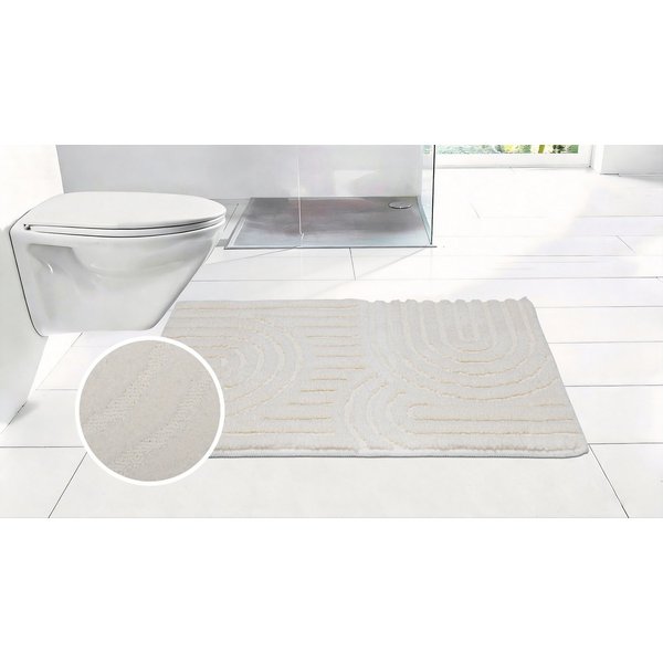 OTTO home Badematte Zen, Badvorleger, Badezimmer Teppich, Duschvorleger, Höhe 10 mm, rutschhemmend beschichtet, schnell trocknend, fußbodenheizungsgeeignet, Pol