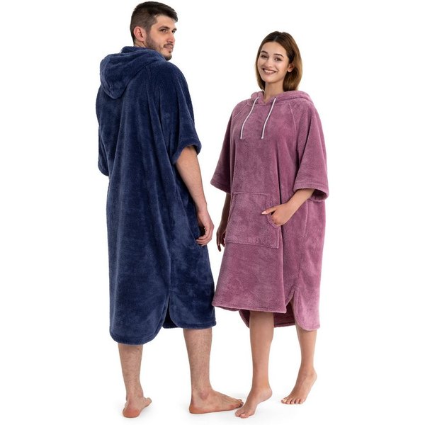OTTO home Badeponcho Lillou, Surfponcho ideal für Sauna, Spa & im Urlaub, Langform, Microfaser, Kapuze, ohne, weich und kuschelig, plüsch, Fleece, Unisex, für D