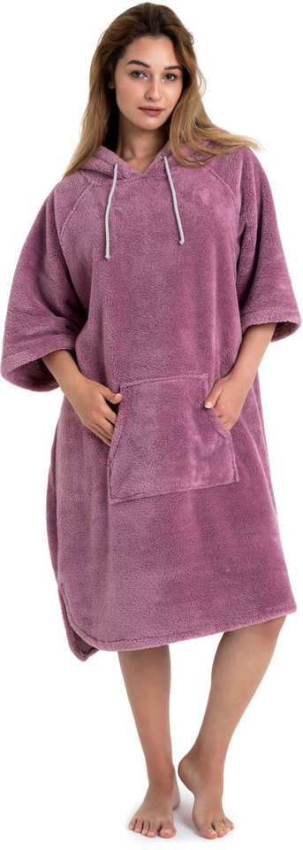 OTTO home Badeponcho Lillou, Surfponcho ideal für Sauna, Spa & im Urlaub, Langform, Microfaser, Kapuze, ohne, weich und kuschelig, plüsch, Fleece, Unisex, für D – Bild 2 von 5