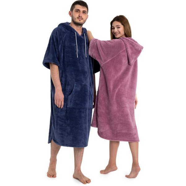 OTTO home Badeponcho Lillou, Surfponcho ideal für Sauna, Spa & im Urlaub, Langform, Microfaser, Kapuze, ohne, weich und kuschelig, plüsch, Fleece, Unisex, für D