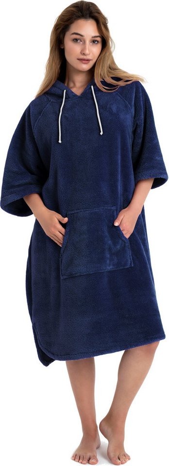OTTO home Badeponcho Lillou, Surfponcho ideal für Sauna, Spa & im Urlaub, Langform, Microfaser, Kapuze, ohne, weich und kuschelig, plüsch, Fleece, Unisex, für D – Bild 2 von 5