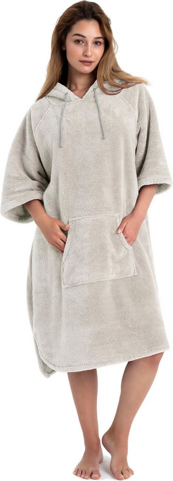 OTTO home Badeponcho Lillou, Surfponcho ideal für Sauna, Spa & im Urlaub, Langform, Microfaser, Kapuze, ohne, weich und kuschelig, plüsch, Fleece, Unisex, für D – Bild 2 von 5