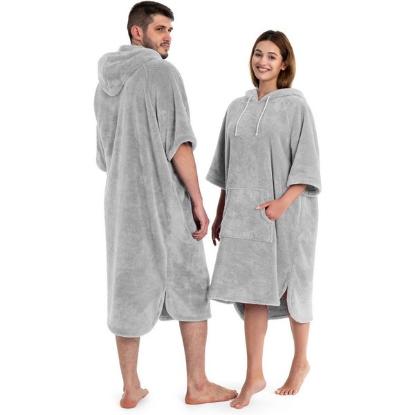 OTTO home Badeponcho Lillou, Surfponcho ideal für Sauna, Spa & im Urlaub, Langform, Microfaser, Kapuze, ohne, weich und kuschelig, plüsch, Fleece, Unisex, für D