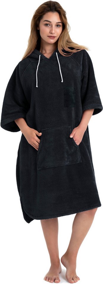 OTTO home Badeponcho Lillou, Surfponcho ideal für Sauna, Spa & im Urlaub, Langform, Microfaser, Kapuze, ohne, weich und kuschelig, plüsch, Fleece, Unisex, für D – Bild 2 von 5
