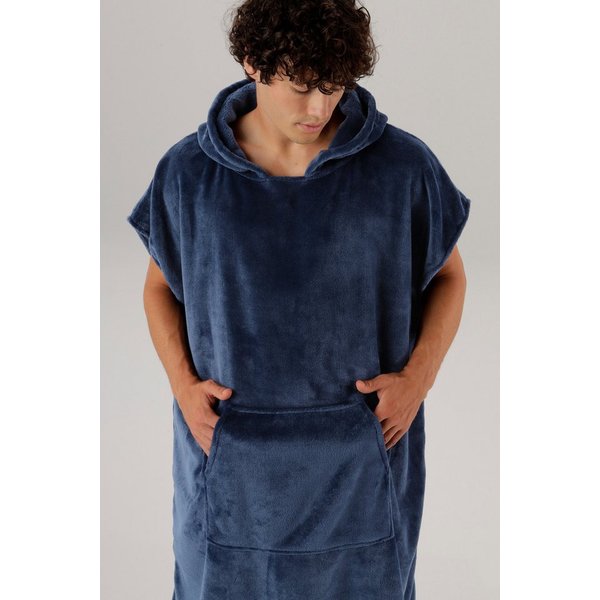 OTTO home Badeponcho Miia, Surfponcho ideal für Sauna, Spa & im Urlaub, Langform, Microfaser, Kapuze, ohne, weich und kuschelig, plüsch, Unisex, für Damen und H