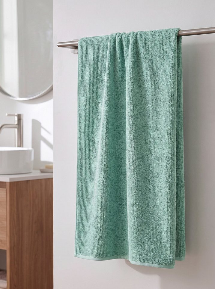 OTTO home Badetuch Riva, 80x150, Premium Handtücher, 500 gr/m², Webfrottier (1-St), Hoch-Tief-Struktur, Streifen, weich, 5 Jahre Garantie – Bild 2 von 5