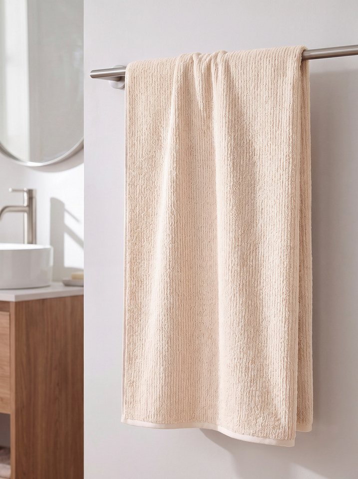 OTTO home Badetuch Riva, 80x150, Premium Handtücher, 500 gr/m², Webfrottier (1-St), Hoch-Tief-Struktur, Streifen, weich, 5 Jahre Garantie – Bild 2 von 5