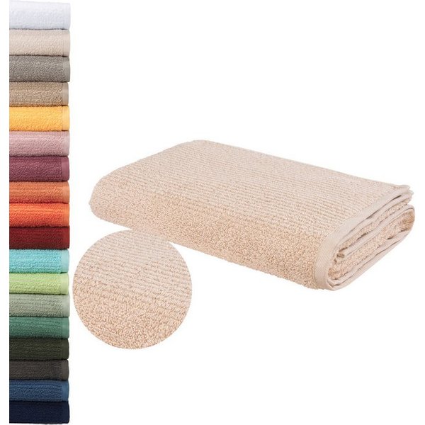 OTTO home Badetuch Riva, 80x150, Premium Handtücher, 500 gr/m², Webfrottier (1-St), Hoch-Tief-Struktur, Streifen, weich, 5 Jahre Garantie