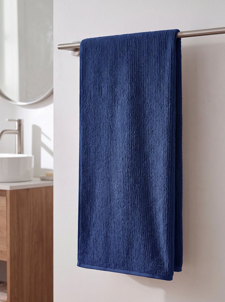 OTTO home Badetuch Riva, 80x150, Premium Handtücher, 500 gr/m², Webfrottier (1-St), Hoch-Tief-Struktur, Streifen, weich, 5 Jahre Garantie – Bild 2 von 5