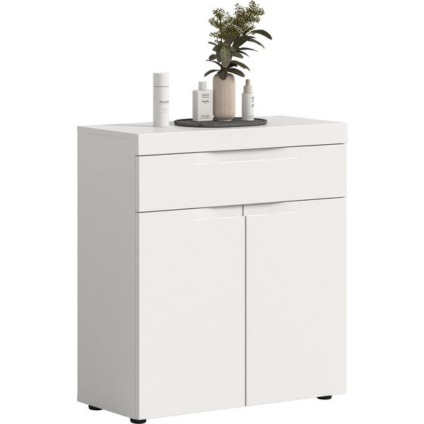 OTTO home Badkommode MAOI, Breite 75 cm, 2 Türen, 1 Schubkasten, 2 Fächer (mit eingefräster Griffmulde in der MDF Front), Badezimmerschrank, Schrank, Kommode, M