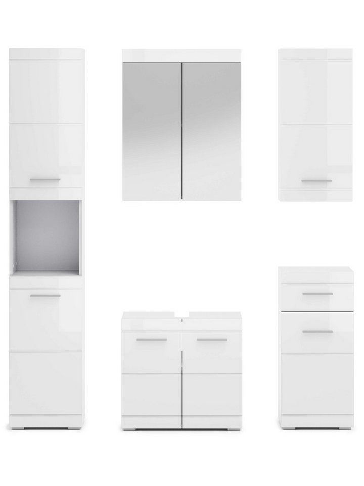 OTTO home Badmöbel-Set Föhr, (Set, 5-St), mit eleganten Hochglanzfronten, FSC® zertifiziert – Bild 5 von 5