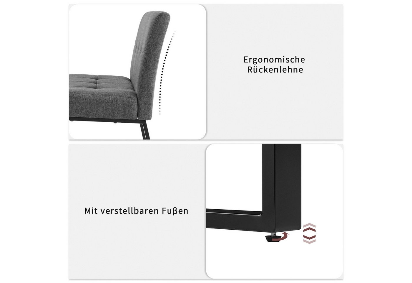 OTTO home Bank Geranie, Strukturstoff Bezug, schwarzes Metallgestell, Breite 121 cm – Bild 4 von 5