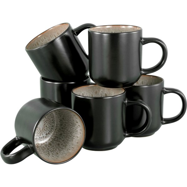 OTTO home Becher modernes 6-teiliges Kaffeebecher-Set Novalee, 6-tlg., Steinzeug, hohe Haltbarkeit, spülmaschinen- & mikrowellengeeignet, Reaktivglasur