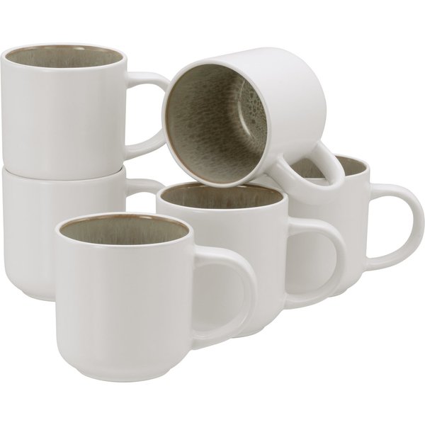 OTTO home Becher modernes 6-teiliges Kaffeebecher-Set Novalee, 6-tlg., Steinzeug, hohe Haltbarkeit, spülmaschinen- & mikrowellengeeignet, Reaktivglasur