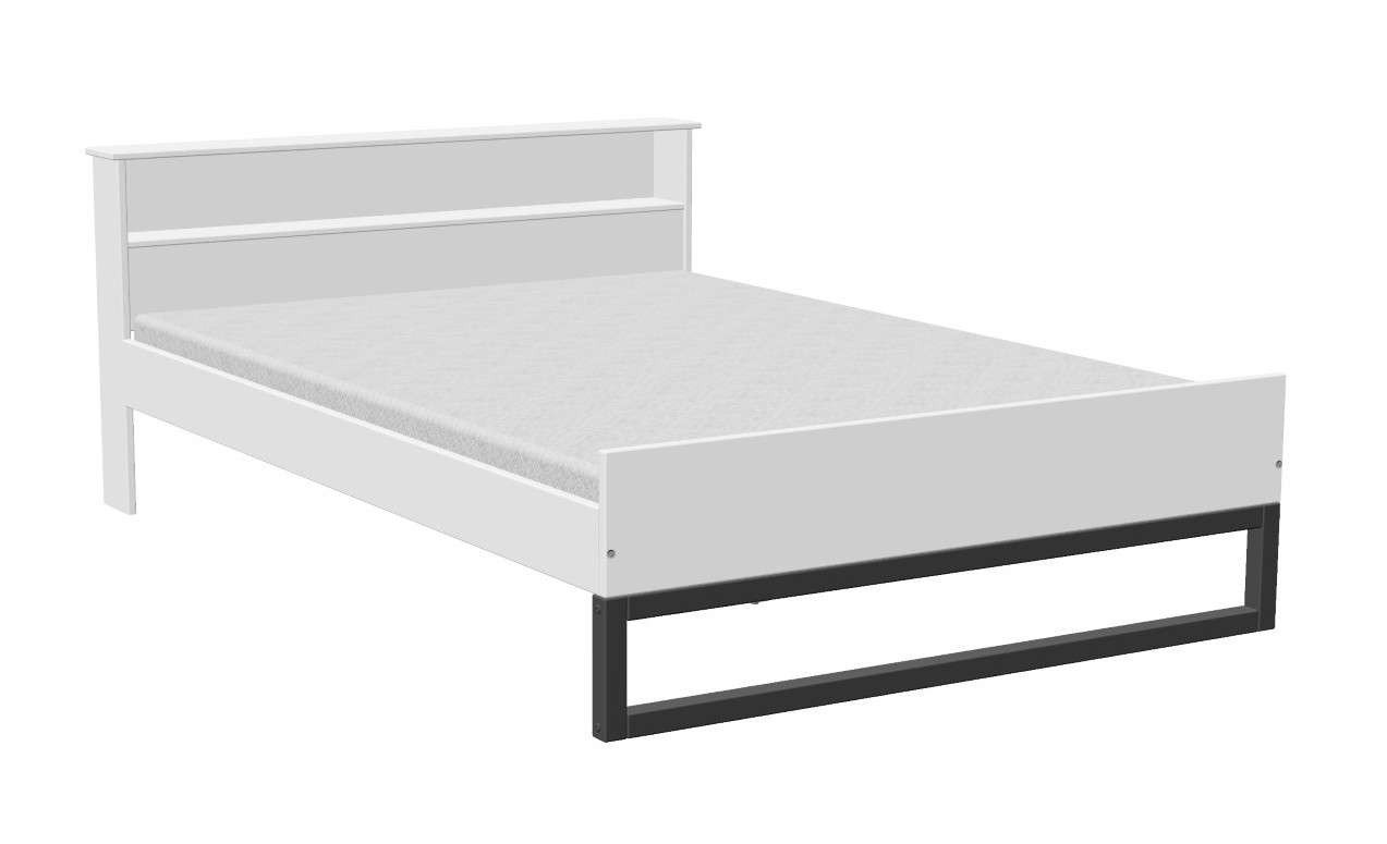 OTTO home Bett Pannor, Industrial Design, mit Regal, Lattenrost inklusive (Liegefläche Breite 140 oder 180cm), Kufengestell, bis 200 kg belastbar, FSC-zertifizi – Bild 3 von 5