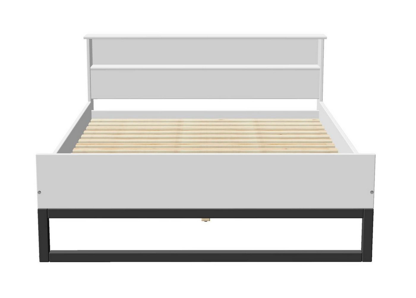 OTTO home Bett Pannor, Industrial Design, mit Regal, Lattenrost inklusive (Liegefläche Breite 140 oder 180cm), Kufengestell, bis 200 kg belastbar, FSC-zertifizi – Bild 4 von 5