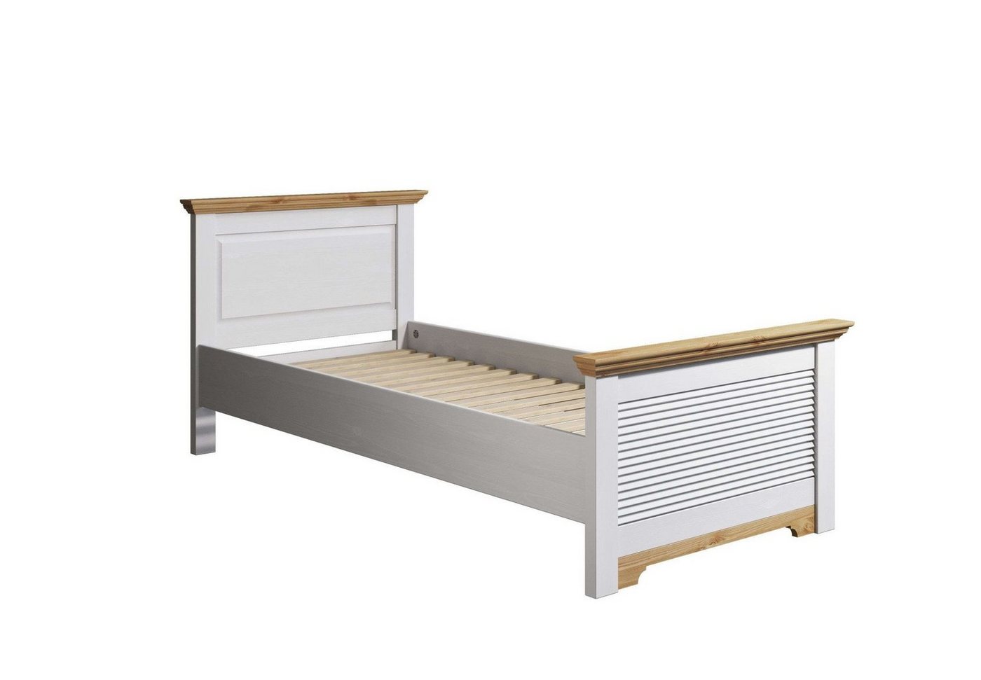 OTTO home Bett Rauna, Landhausstil, edles Design mit Lamellen und Kassetten, 2 Farben (Breite/Belastbarkeit 180cm=220 KG, 90cm=120KG), FSC® zertifiziertes Kiefe – Bild 2 von 5