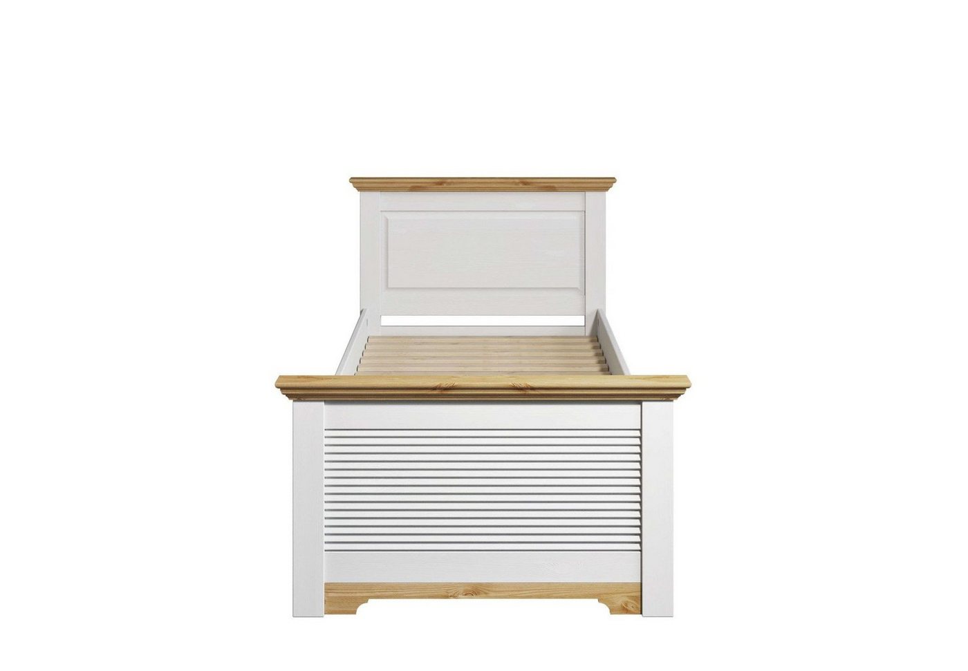OTTO home Bett Rauna, Landhausstil, edles Design mit Lamellen und Kassetten, 2 Farben (Breite/Belastbarkeit 180cm=220 KG, 90cm=120KG), FSC® zertifiziertes Kiefe – Bild 4 von 5