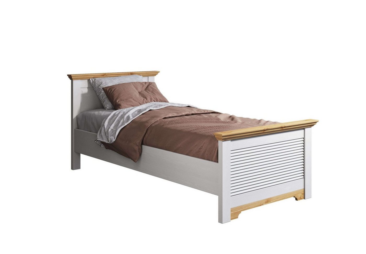 OTTO home Bett Rauna, Landhausstil, edles Design mit Lamellen und Kassetten, 2 Farben (Breite/Belastbarkeit 180cm=220 KG, 90cm=120KG), FSC® zertifiziertes Kiefe – Bild 5 von 5